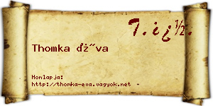 Thomka Éva névjegykártya